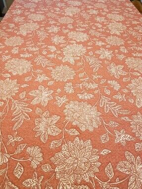 Teracotta w Cream Floral Pattern Tablecloth